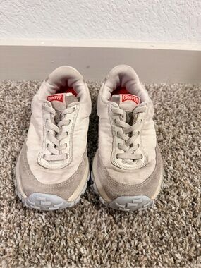 Camper Kids Sneakers Beige and Red Accents